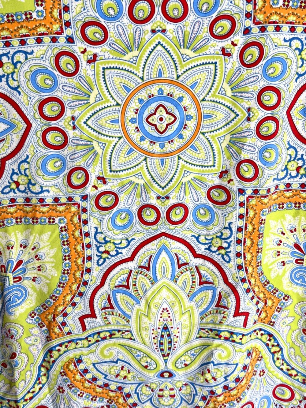 J. McLaughlin Catalina Cloth Vibrant Colorful Boho Print Preppy Top 3/4 Sleeve - Picture 3 of 5